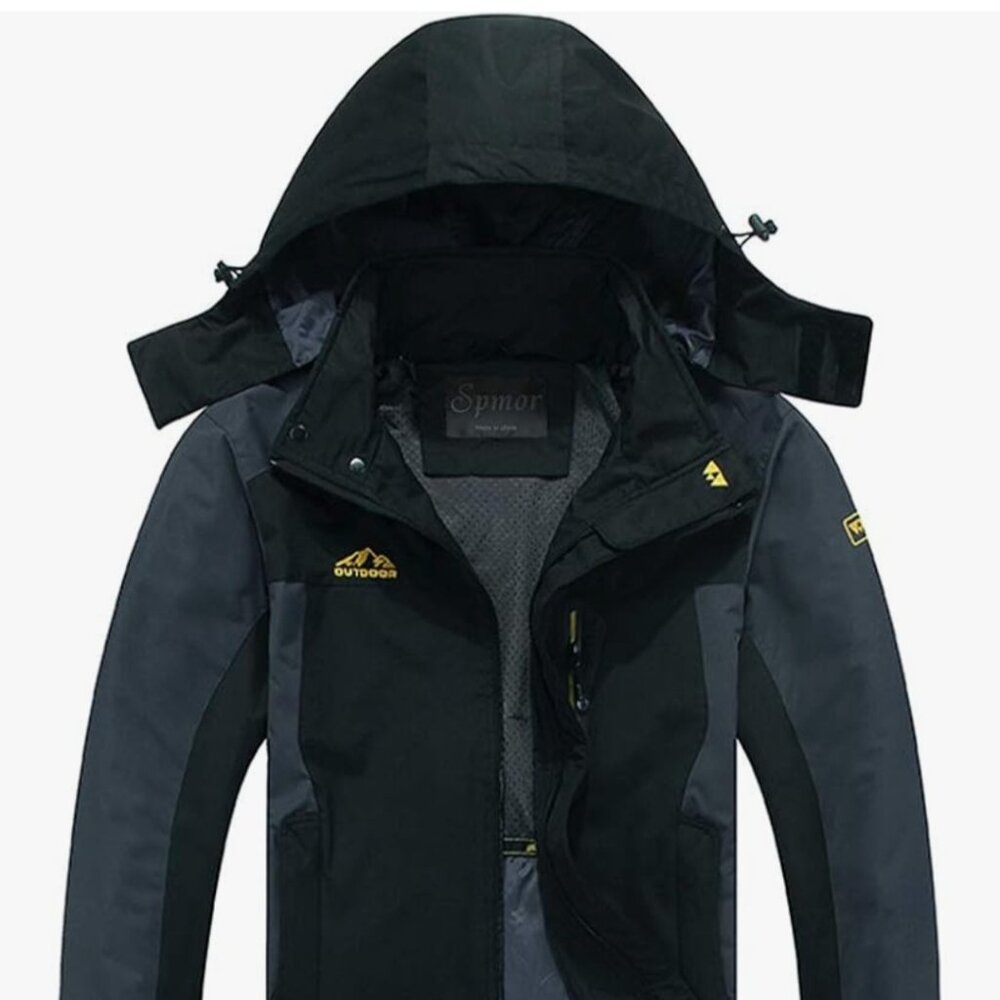 Men's Outdoor Sports Hooded Windproof Jacket Waterproof Parka